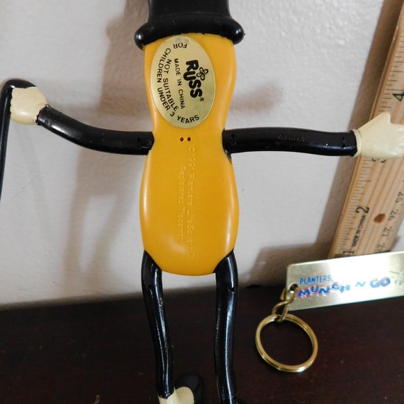 Vintage Mr. Peanut Lot. 1991 Russ Bendable, Planters Munch N Go Keychain. Nice. - Picture 2 of 3